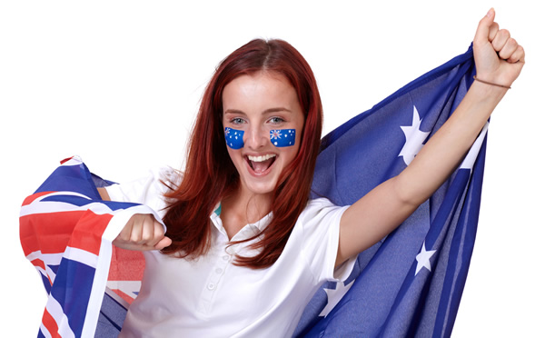 Woman with Australian flag